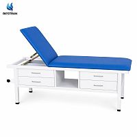 Medical Examination Table with Drawers, Adjustable Backrest and Powder Coated Steel Frame
