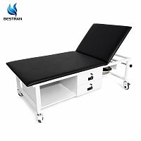Mobile Medical Examination Table with Adjustable Backrest, Lockable Drawers and Waste Basin