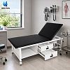Mobile Medical Examination Table with Adjustable Backrest, Lockable Drawers and Waste Basin